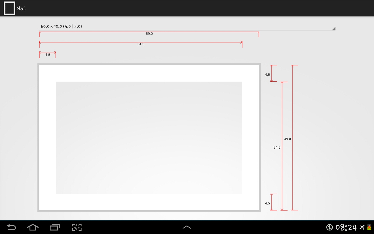 Captura de pantalla de resultados en una tableta