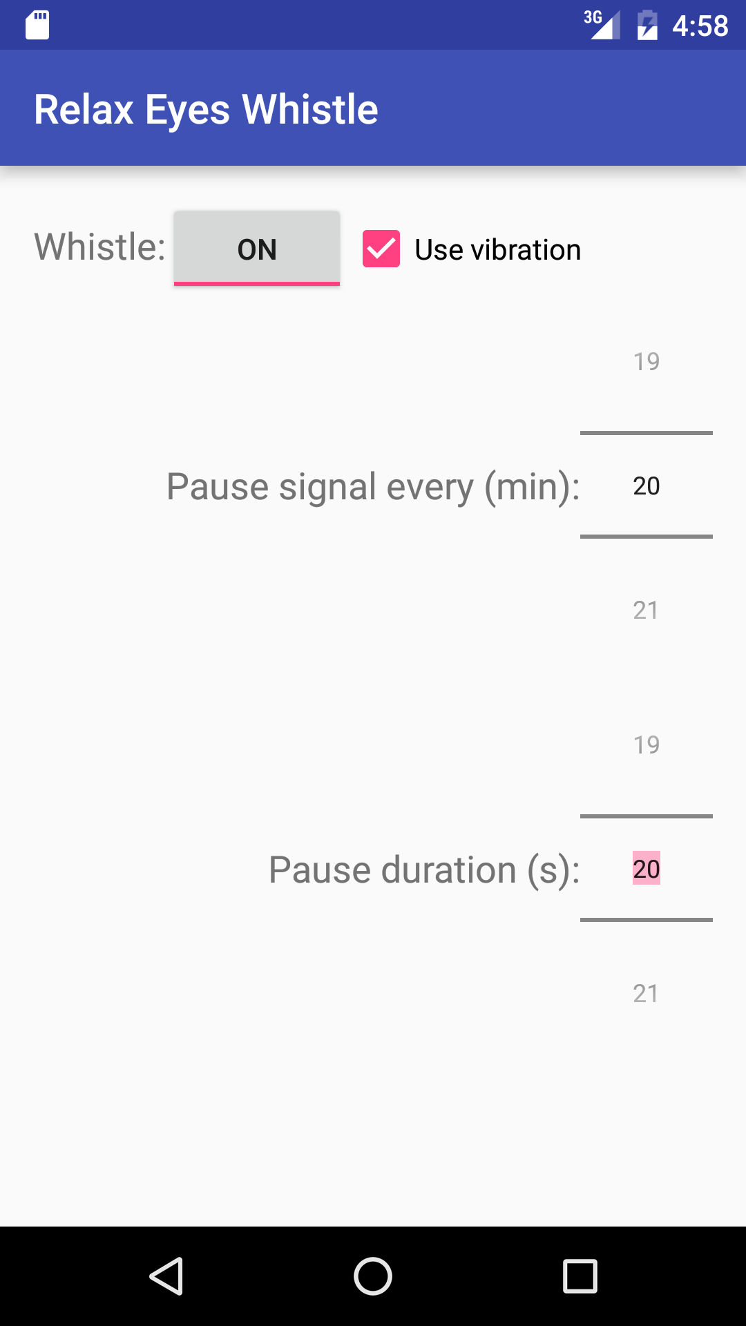 Screenshot of configuration

